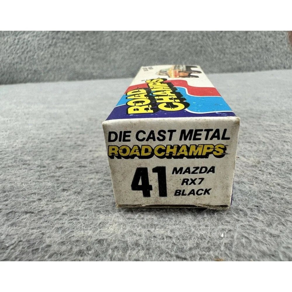 ROAD CHAMPS Die Cast #41 Mazda RX7 Black Car T5